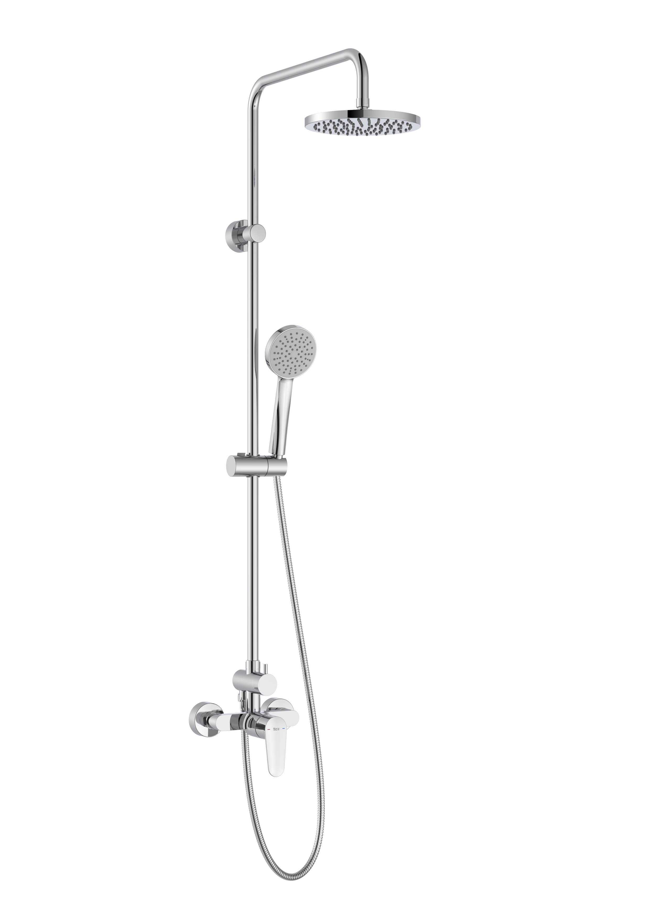 Roca Sistem de dus roca victoria basic, aparent, 200 mm, 1 functie, crom, a5a974fc00