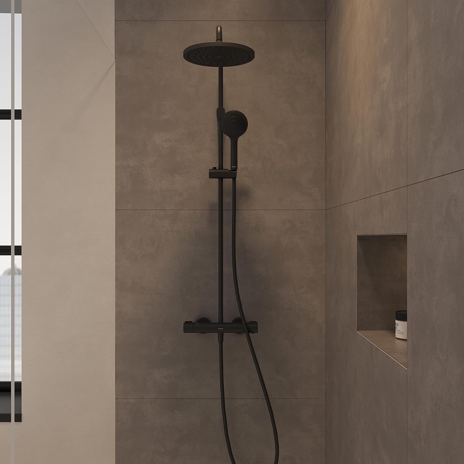 Sistem dus Duravit TH4282008046, 250 mm, 1 bar, 100 mm, 1.6 m, 1125 mm, 354 mm, 1 functii palarie dus, Negru