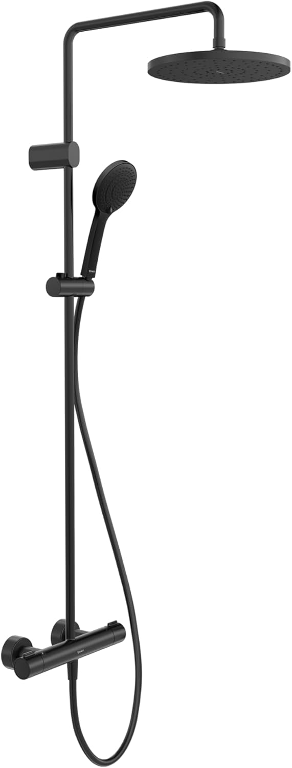 Duravit  Sistem dus duravit, aparent, termostat, 250 mm, 1 functie, mat, negru, th4282008046