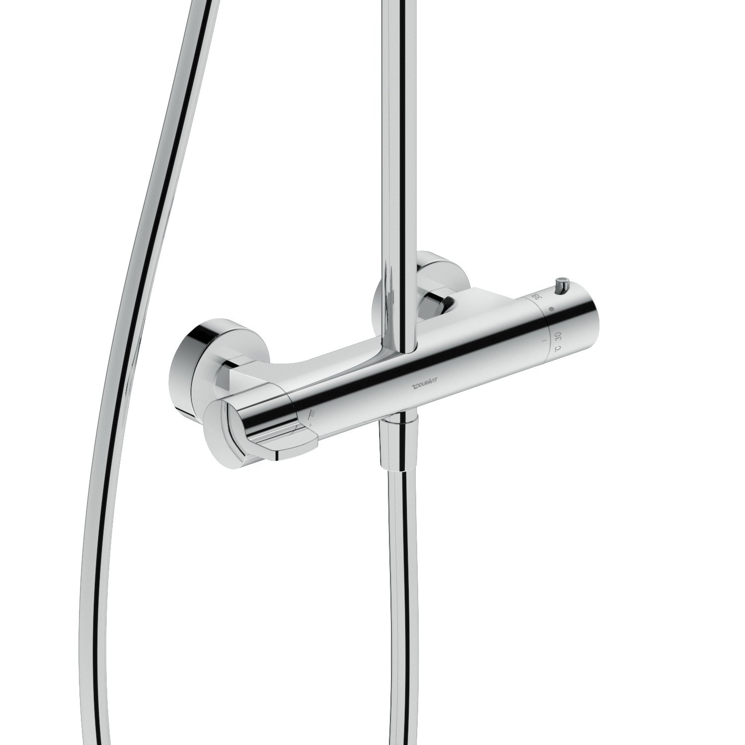 Sistem de dus Duravit B14280008010, dus B.1, tip incastrare aparent, pentru dus, pentru un dus confortabil zilnic, crom [4]