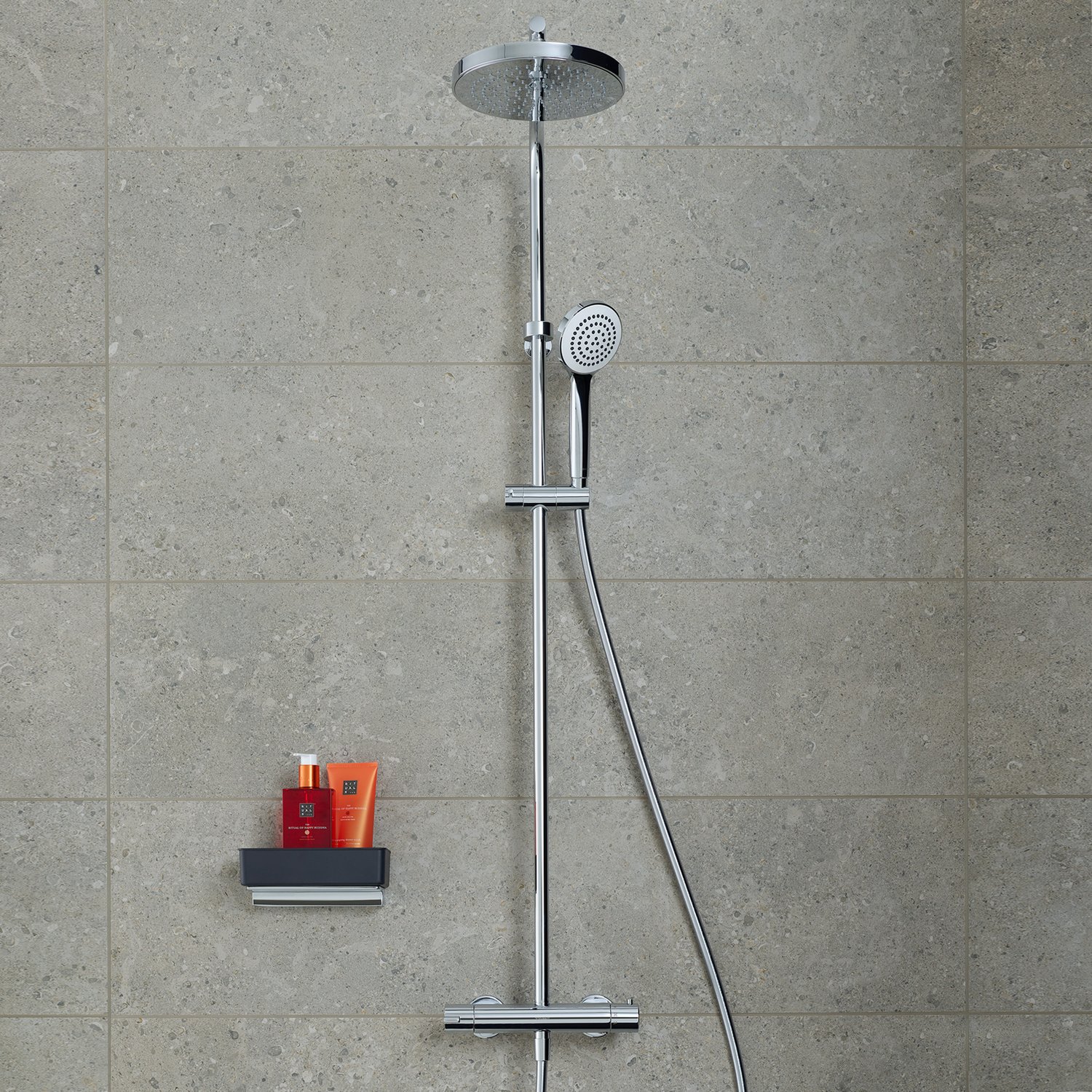Sistem de dus Duravit B14280008010, dus B.1, tip incastrare aparent, pentru dus, pentru un dus confortabil zilnic, crom [5]
