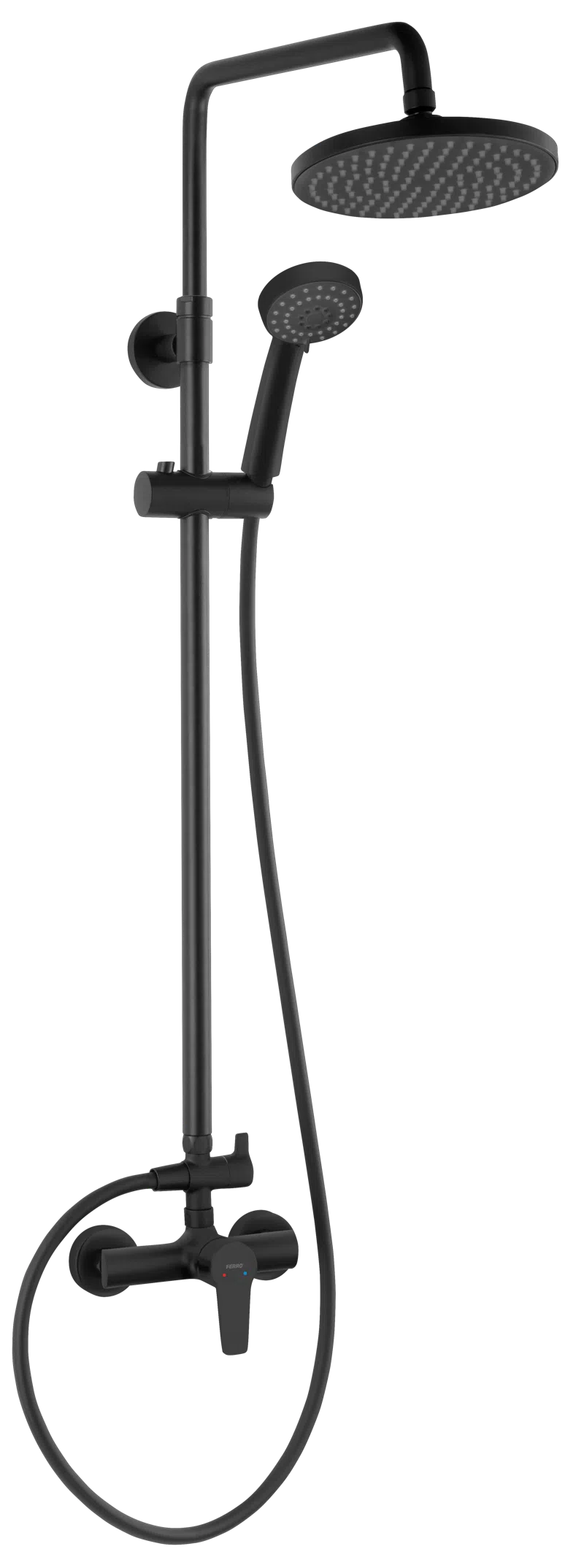 Ferro Sistem dus ferro ritto black, aparent, 200 mm, 1 functie, mat, negru, np84-btr7u-bl