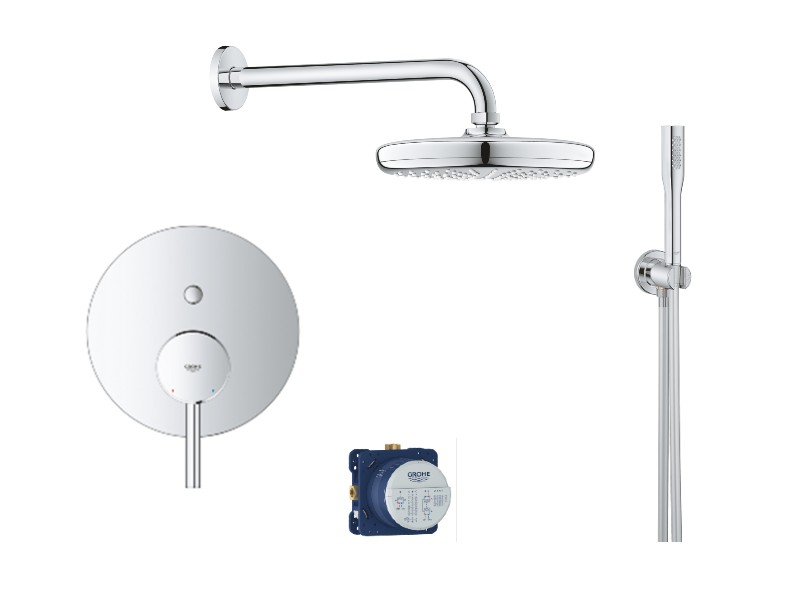 Grohe Sistem dus grohe concetto, incastrat, 210 mm, set dus, crom, 24054001-6st
