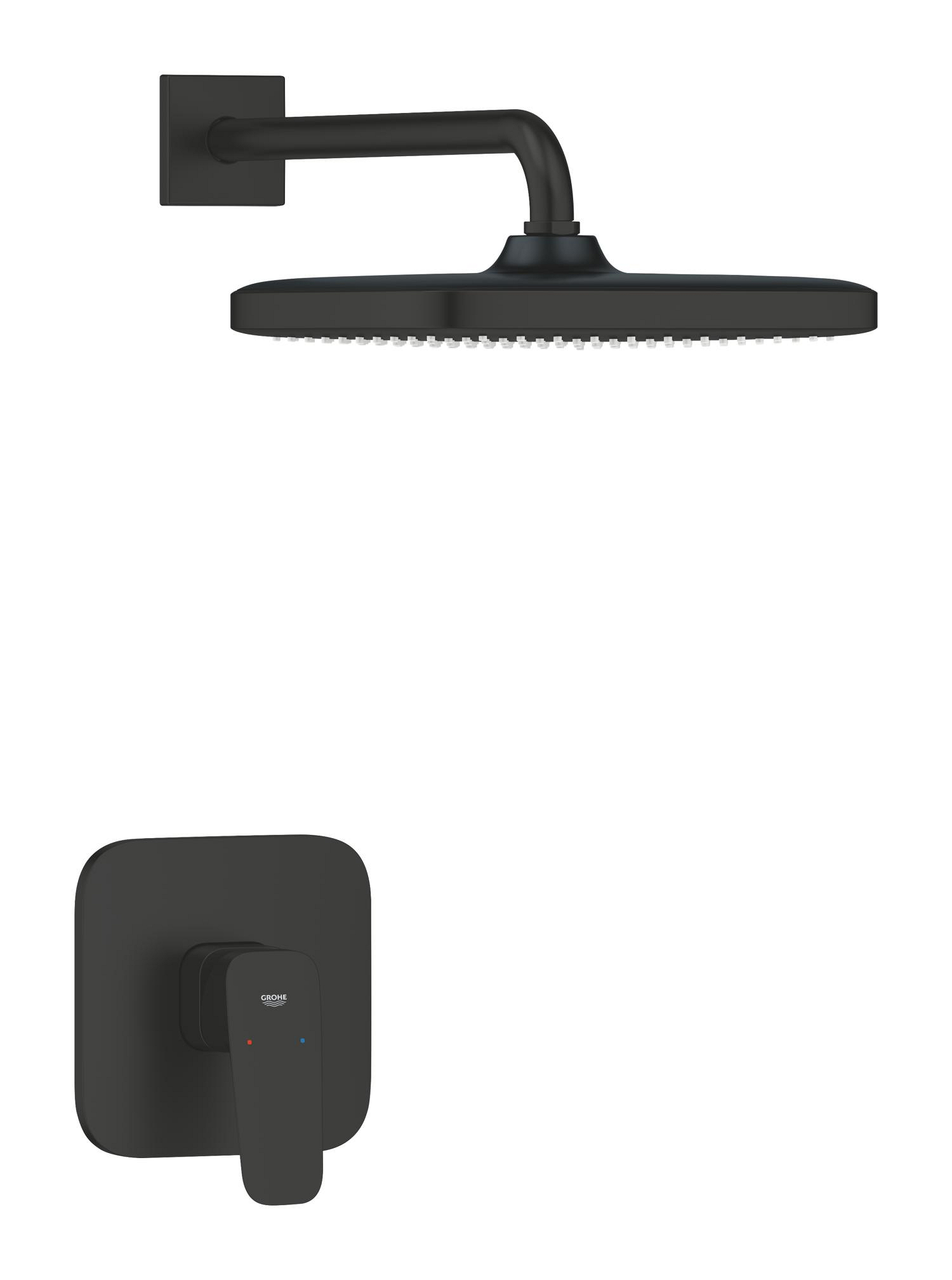 Grohe Sistem dus grohe cubeo, incastrat, 1 functie, 250 mm, necesita valva, mat, negru, 1053342430