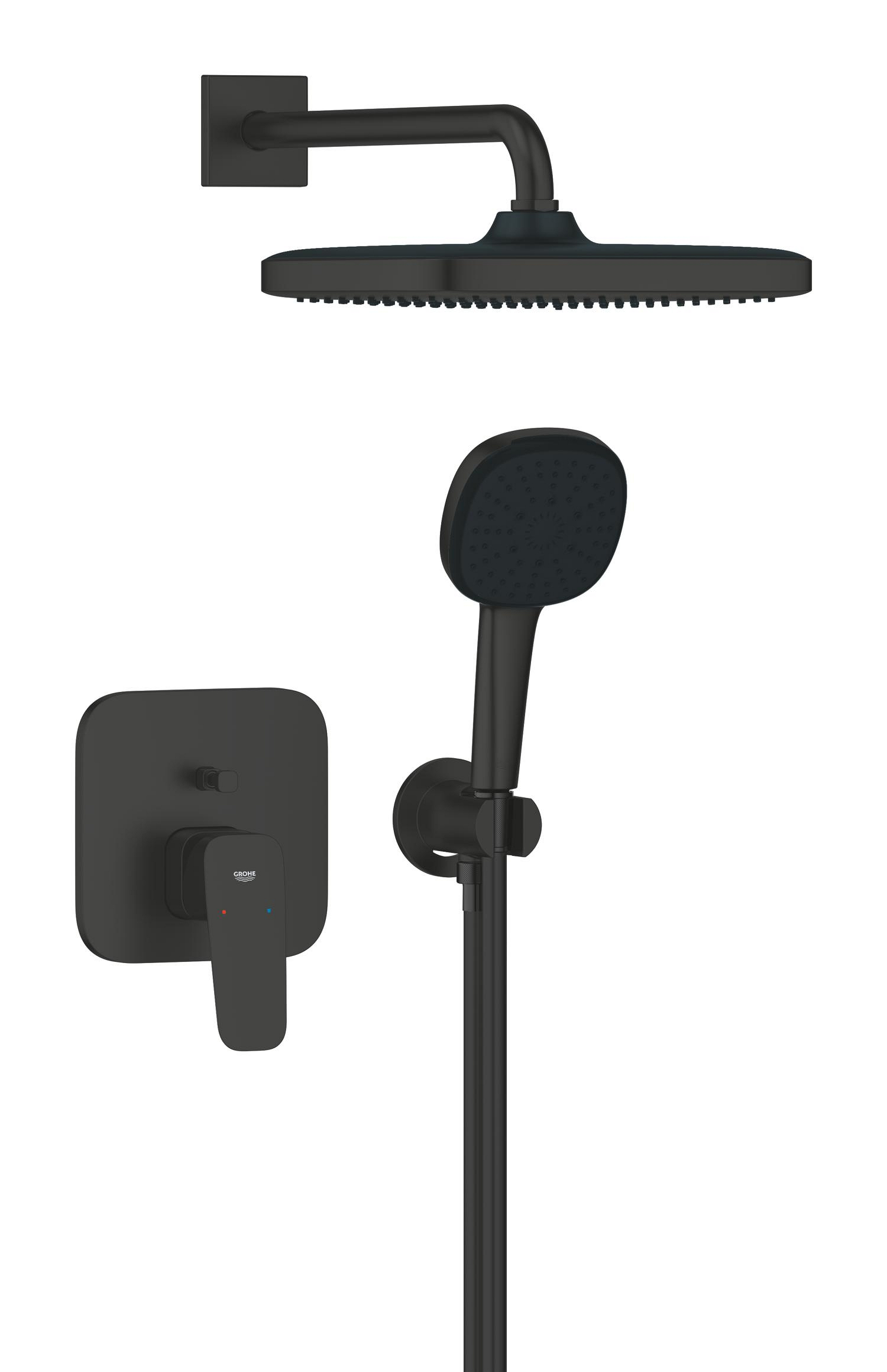 Grohe Sistem dus grohe cubeo, incastrat, 1 functie, 250 mm, necesita valva, mat, negru, 1053362430