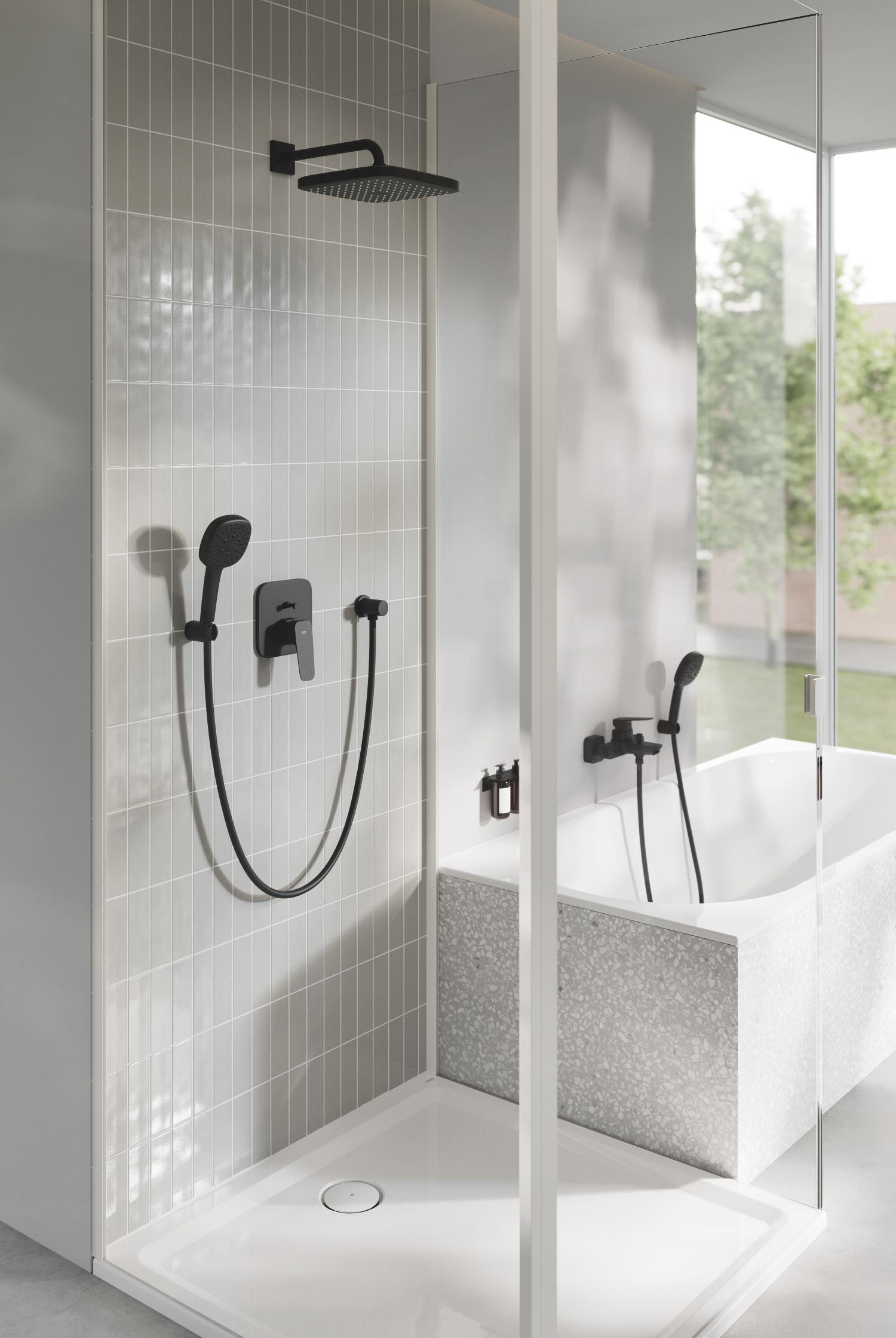 Sistem dus Grohe 1053362430, 250 mm, 1 bar, 110 mm, 1.5 m, 380 mm, 1 functii palarie dus, 3 functii para dus, Negru