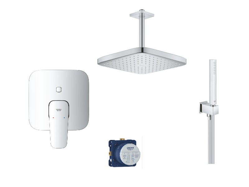 Grohe Sistem dus grohe cubeo, incastrat, 250 mm, set dus, crom, 1017780000-12st