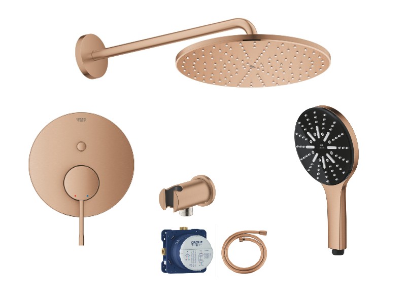 Grohe Sistem dus grohe essence, incastrat, 310 mm, 1 functie, mat, cupru, 24167dl1-4st