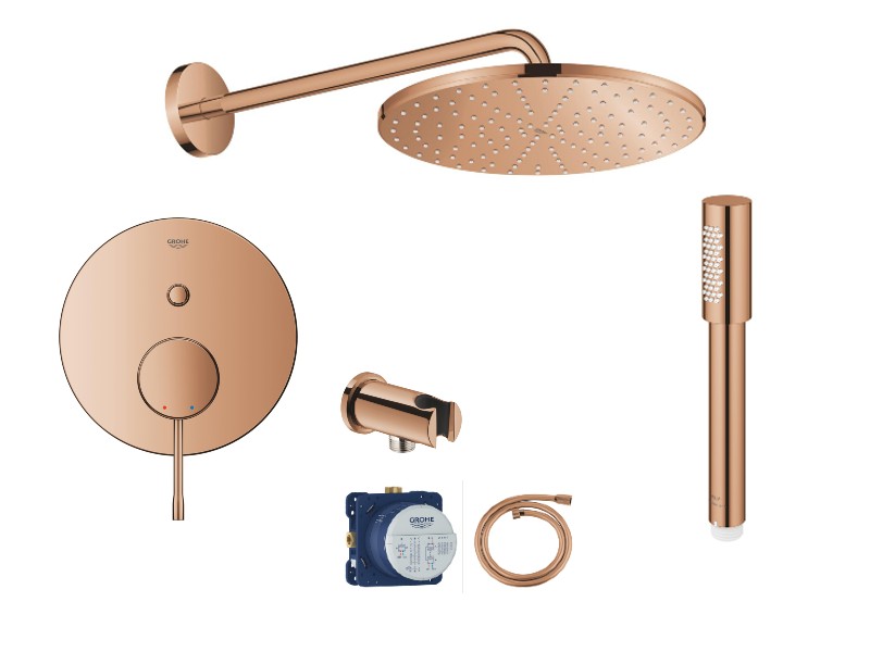 Grohe Sistem dus grohe essence, incastrat, 310 mm, 1 functie, lucios, cupru, 24167da1-3st