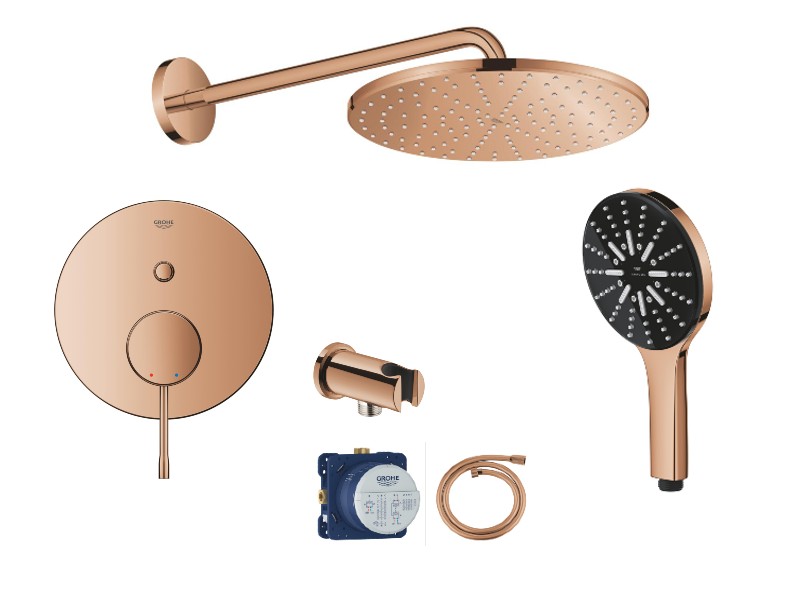 Grohe Sistem dus grohe essence, incastrat, 310 mm, 1 functie, lucios, cupru, 24167da1-4st