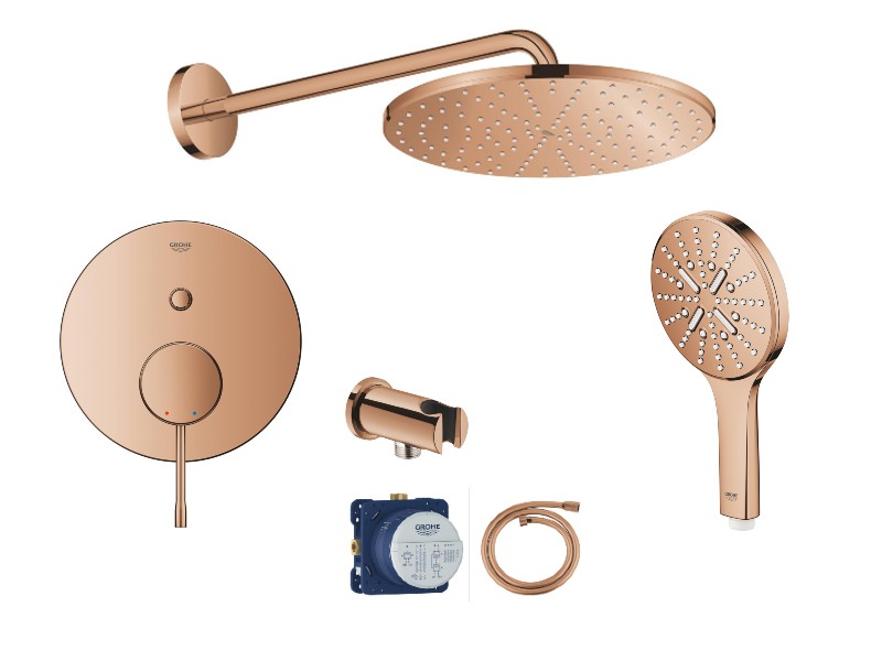 Grohe Sistem dus grohe essence, incastrat, 310 mm, 1 functie, lucios, cupru, 24167da1-5st