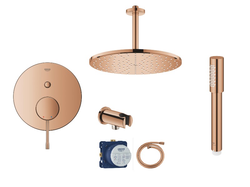 Grohe Sistem dus grohe essence, incastrat, 310 mm, 1 functie, lucios, cupru, 24167da1-6st
