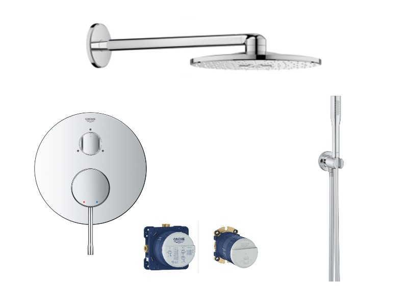 Grohe Sistem dus grohe essence, incastrat, 310 mm, 2 functii, set dus, crom, 24169001-2st