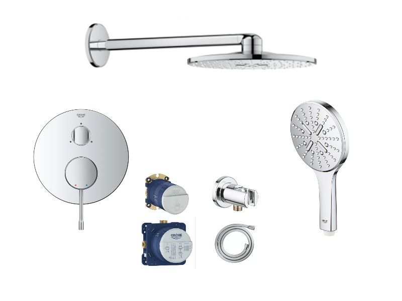 Grohe Sistem dus grohe essence, incastrat, 310 mm, 2 functii, set dus, crom, 24169001-5st