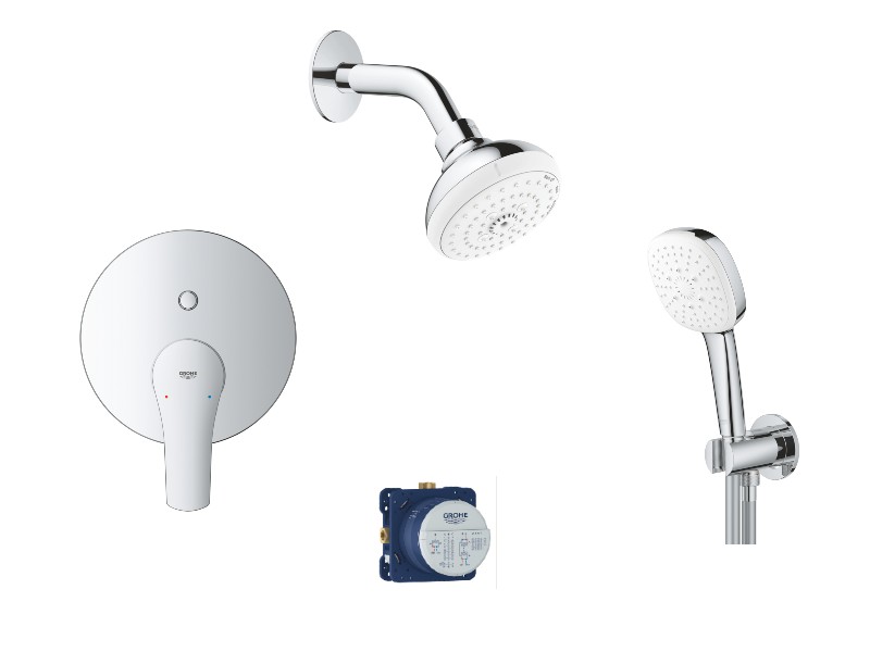 Grohe Sistem dus grohe eurosmart, incastrat, 100 mm, set dus, crom, 24043003-11st