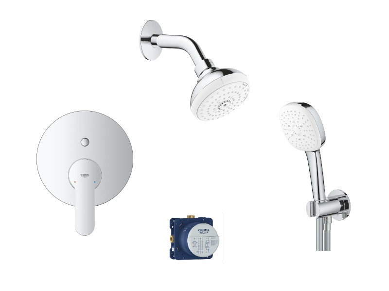 Grohe Sistem dus grohe eurostyle cosmo, incastrat, 100 mm, set dus, crom, 24052002-11st