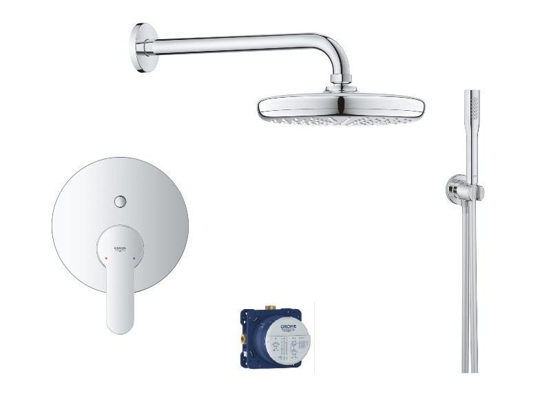 Grohe Sistem dus grohe eurostyle cosmo, incastrat, 210 mm, set dus, crom, 24052002-6st