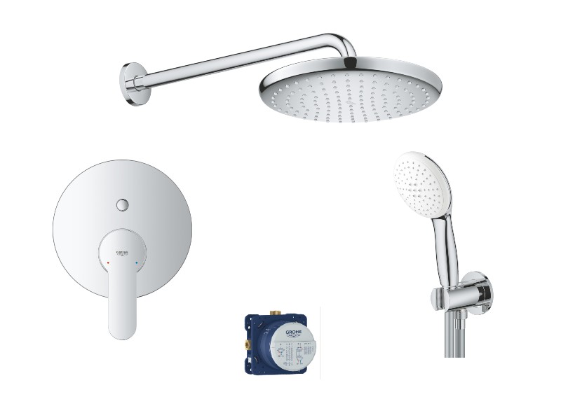 Grohe Sistem dus grohe eurostyle cosmo, incastrat, 250 mm, set dus, crom, 24052002-1st