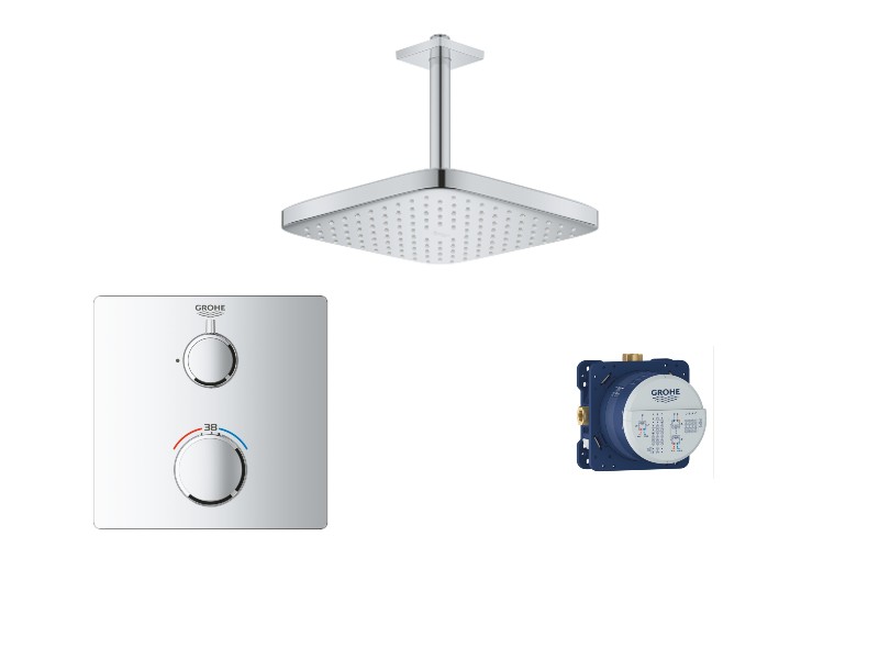 Grohe Sistem dus grohe grohtherm, incastrat, termostat, 250 mm, crom, 24078000-1st