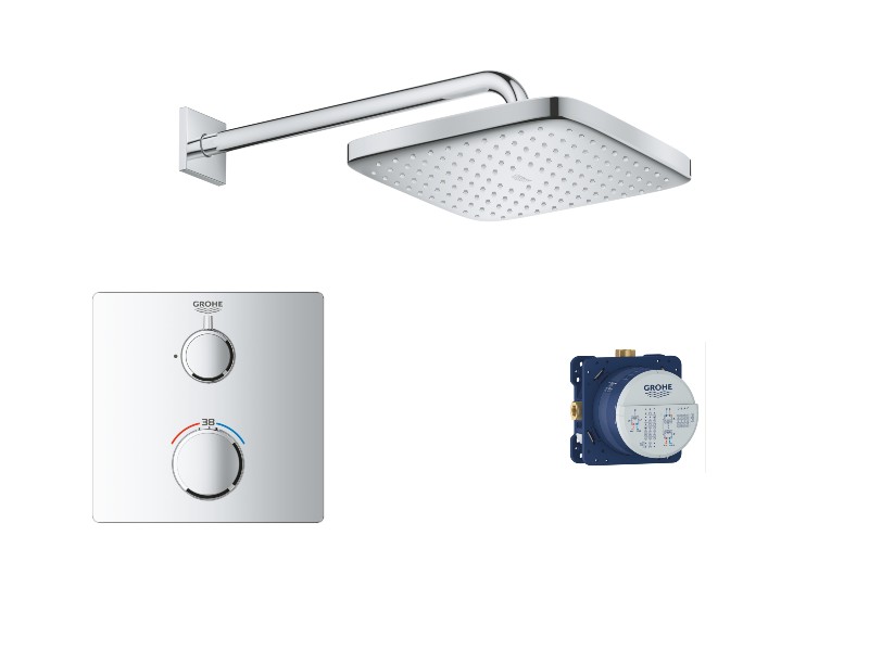 Grohe Sistem dus grohe grohtherm, incastrat, termostat, 250 mm, crom, 24078000-2st