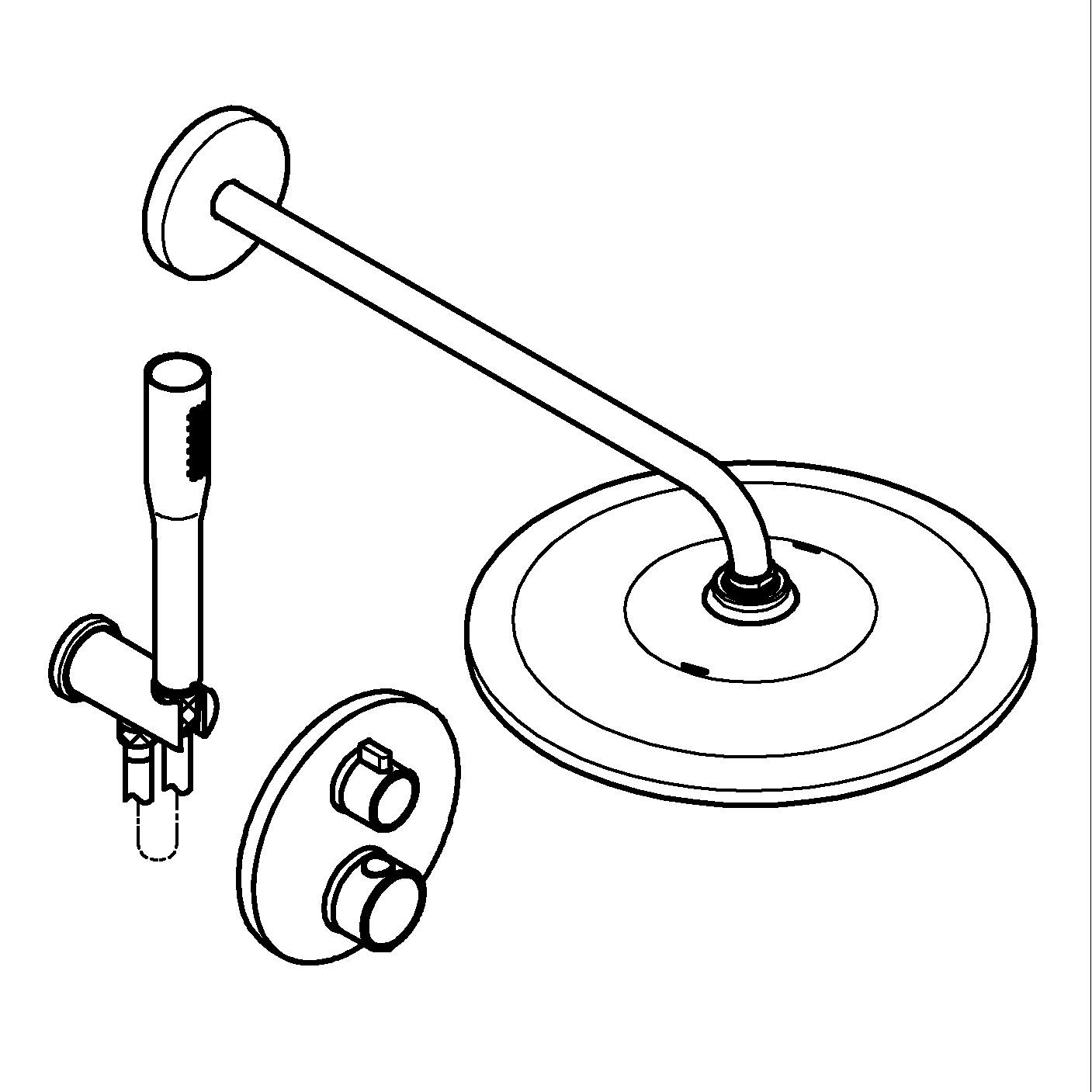 Sistem de dus Grohe 348802430, dus Rainshower, tip incastrare incastrat, pentru dus, termostat, negru [10]