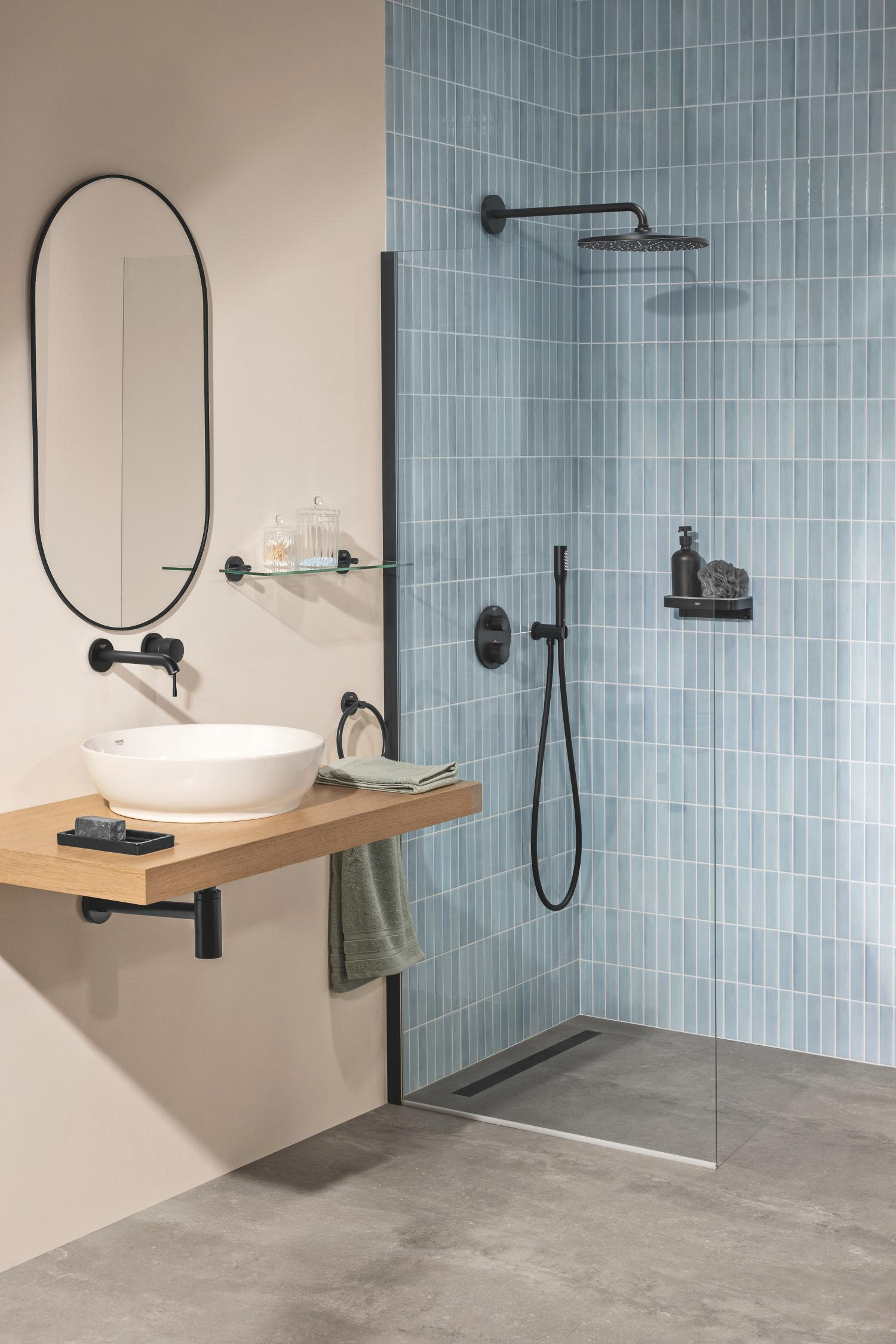 Sistem de dus Grohe 348802430, dus Rainshower, tip incastrare incastrat, pentru dus, termostat, negru [8]
