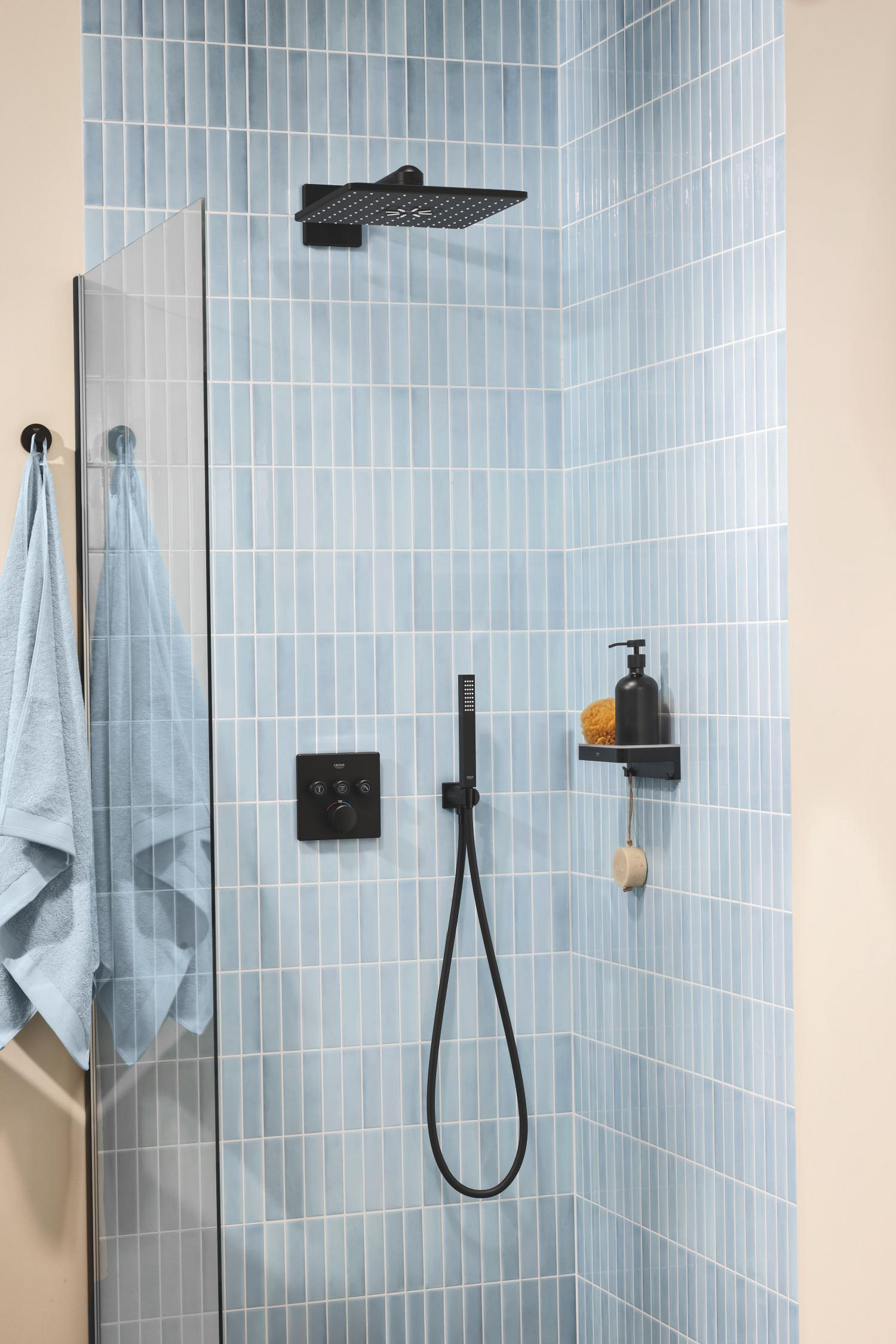 Baie - Sistem de dus Grohe 348752430, dus SmartControl Cube, tip incastrare incastrat, pentru dus, termostat, negru