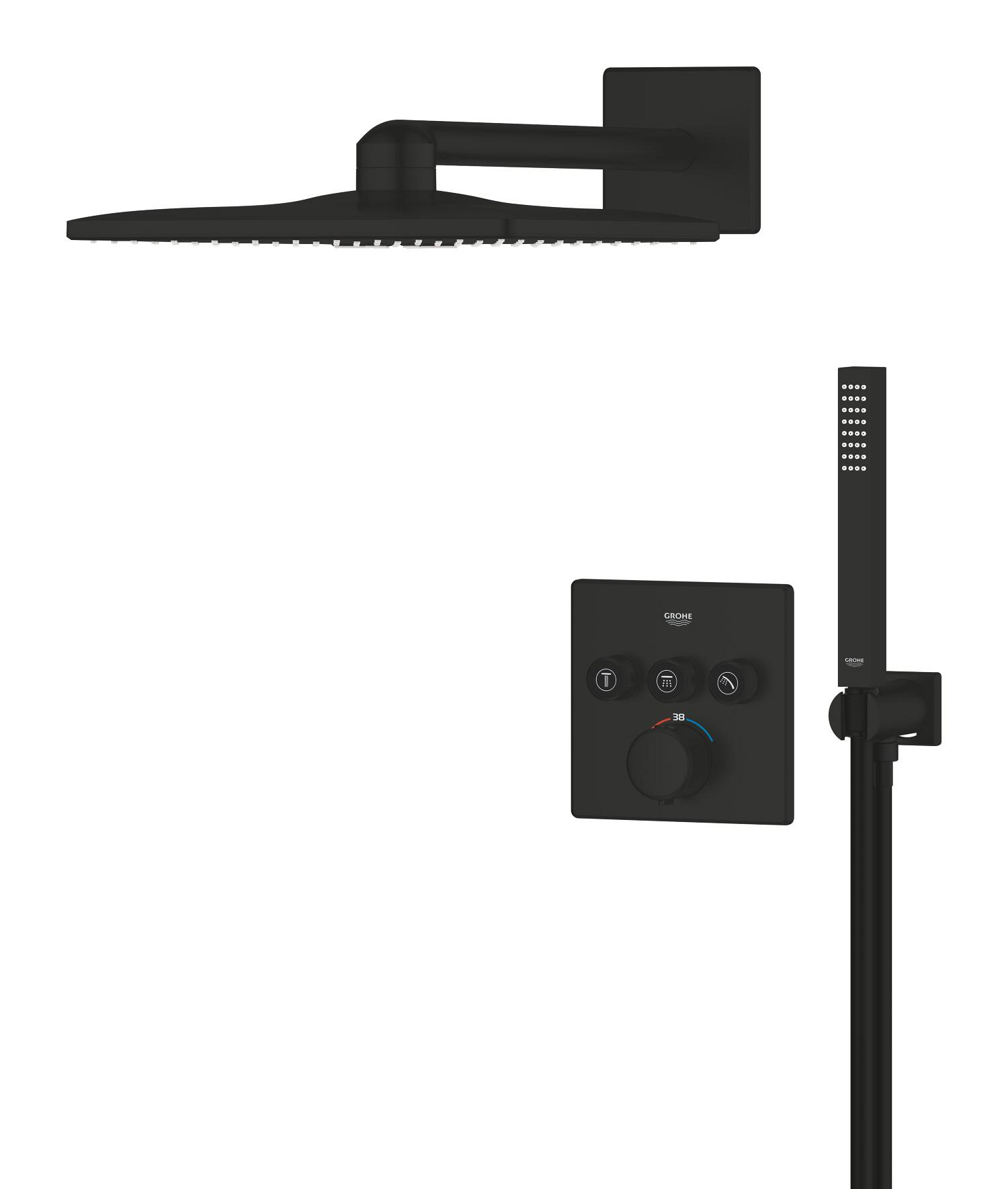 Sistem de dus Grohe 348752430, dus SmartControl Cube, tip incastrare incastrat, pentru dus, termostat, negru [3]