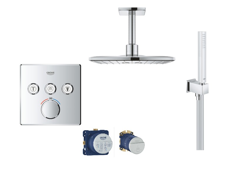 Grohe Sistem dus grohe smartcontrol, incastrat, 310 mm, termostat, 3 functii, crom, 29126000-2st