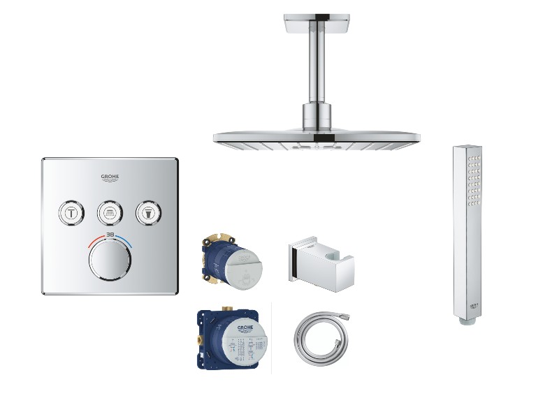Grohe Sistem dus grohe smartcontrol, incastrat, 310 mm, termostat, 3 functii, crom, 29126000-6st