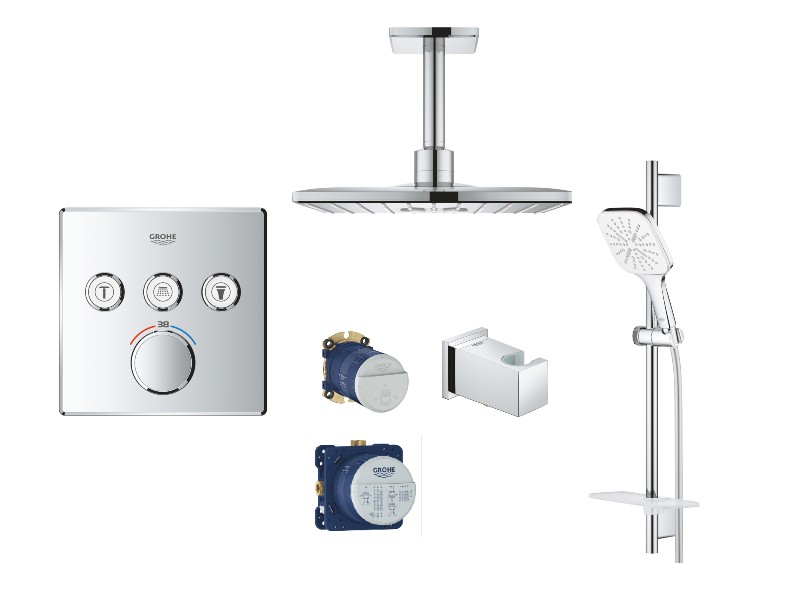 Grohe Sistem dus grohe smartcontrol, incastrat, 310 mm, termostat, 3 functii, crom, 29126000-10st
