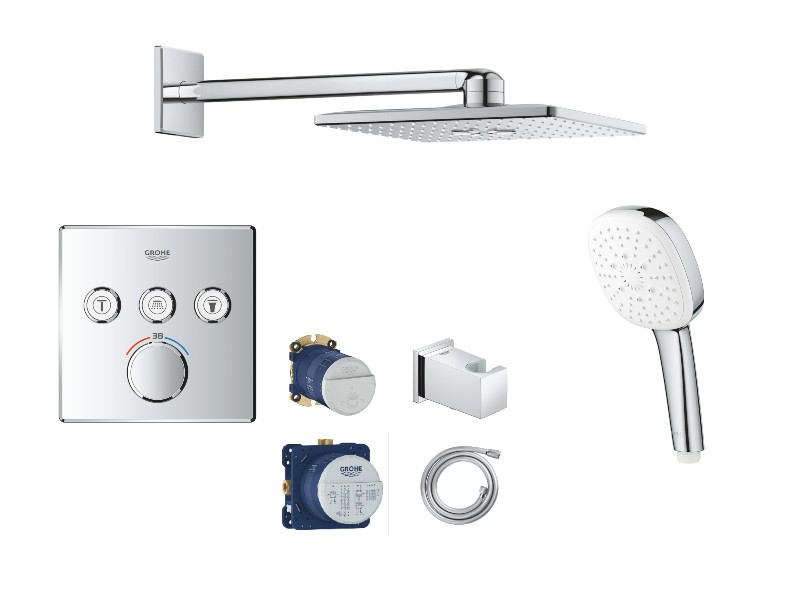 Grohe Sistem dus grohe smartcontrol, incastrat, 310 mm, termostat, 3 functii, crom, 29126000-11st