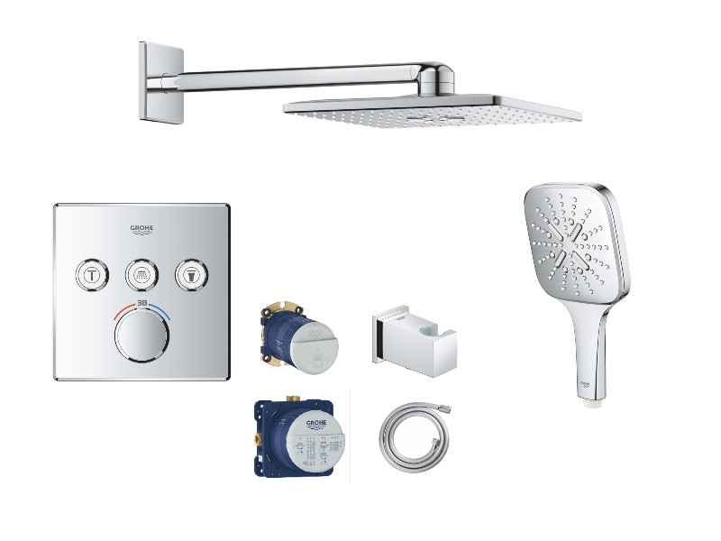 Grohe Sistem dus grohe smartcontrol, incastrat, 310 mm, termostat, 3 functii, crom, 29126000-12st