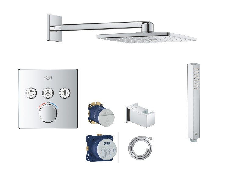 Grohe Sistem dus grohe smartcontrol, incastrat, 310 mm, termostat, 3 functii, crom, 29126000-14st