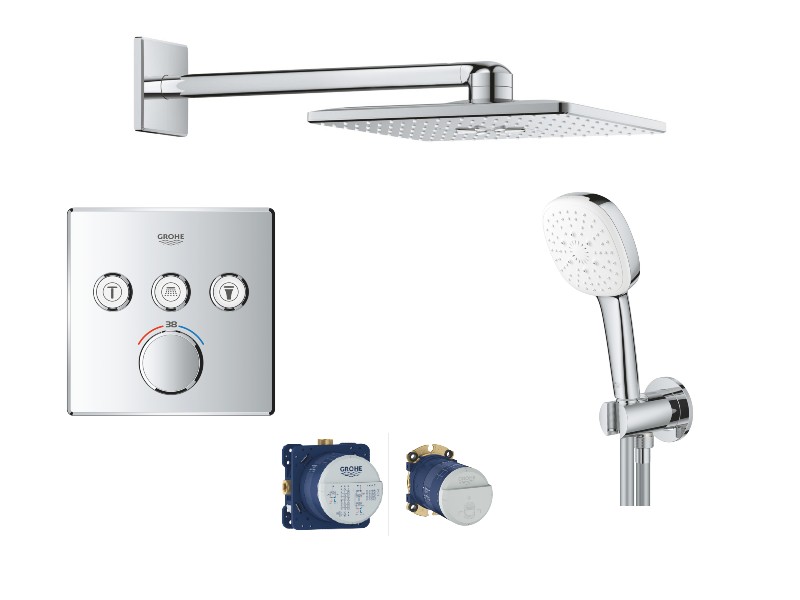 Grohe Sistem dus grohe smartcontrol, incastrat, 310 mm, termostat, 3 functii, crom, 29126000-19st