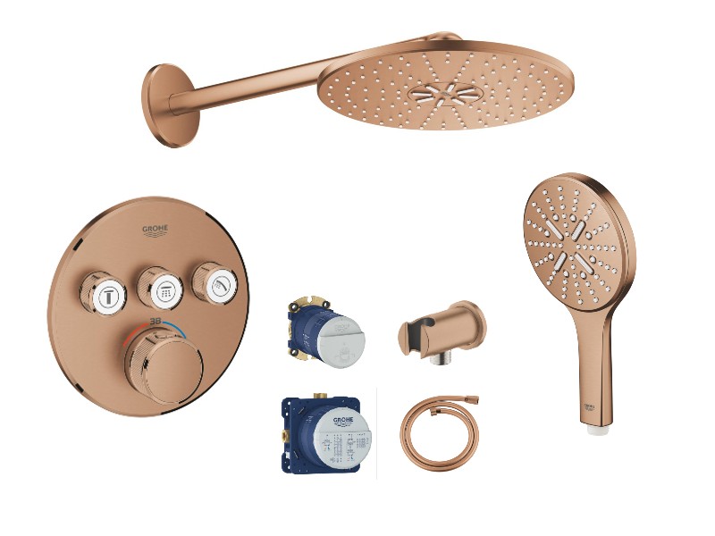 Grohe Sistem dus grohe smartcontrol, incastrat, 310 mm, termostat, 3 functii, mat, cupru, 29121dl0-1st