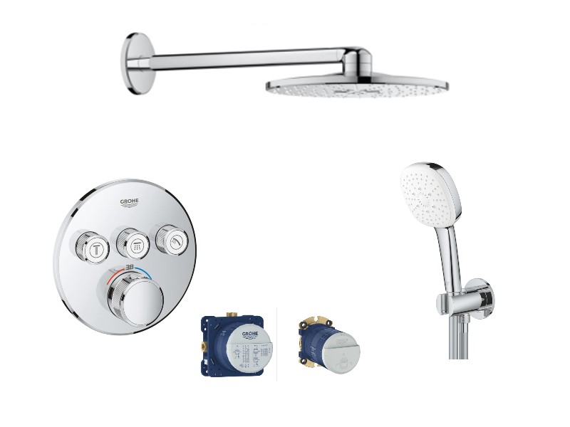 Grohe Sistem dus grohe smartcontrol, incastrat, 310 mm, termostat, 3 functii, crom, 29121000-5st