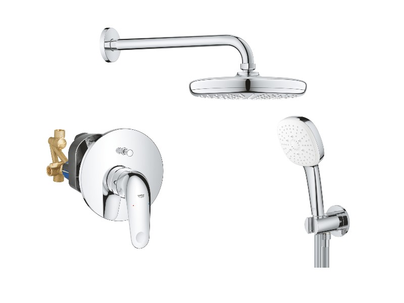 Grohe Sistem dus grohe swift, incastrat, 210 mm, set dus, crom, 24336001-10st