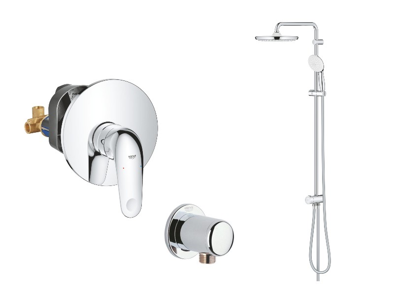 Grohe Sistem dus grohe swift, incastrat, 250 mm, set dus, crom, 24334001-6st