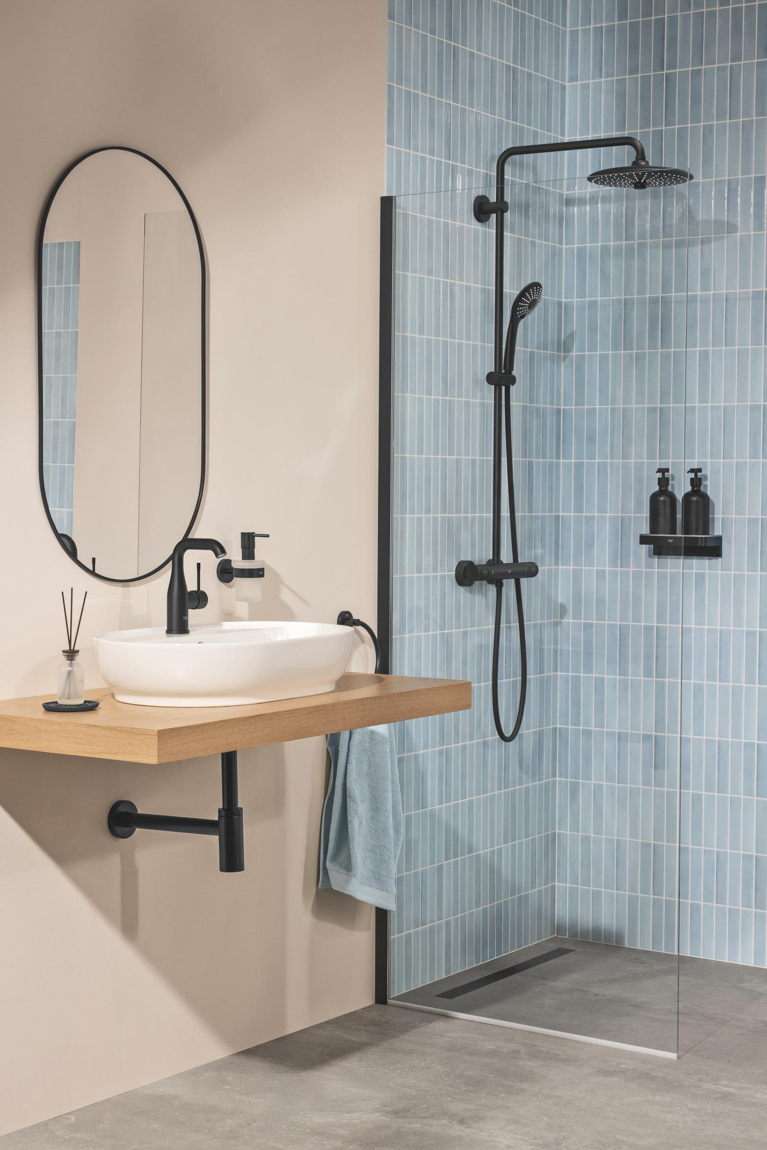 Sistem de dus Grohe 264032432, dus Vitalio Joy, tip incastrare aparent, pentru dus, termostat, negru [8]