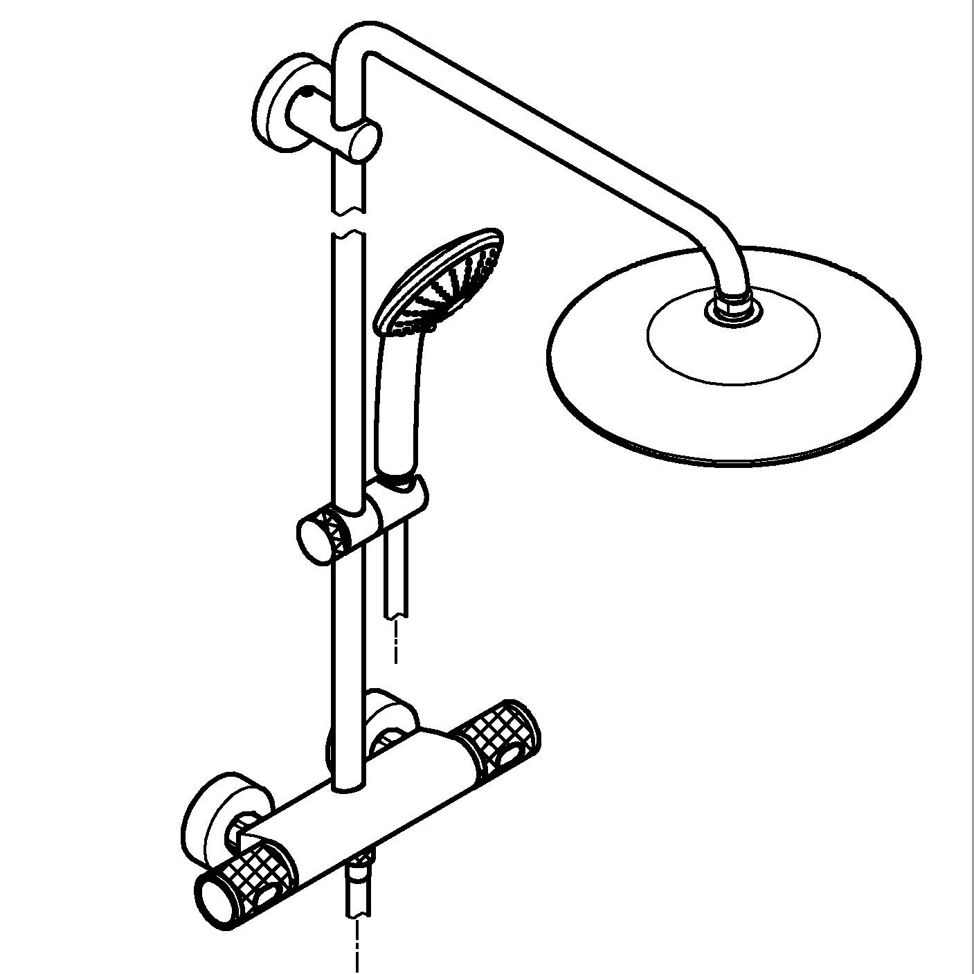 Sistem de dus Grohe 264032432, dus Vitalio Joy, tip incastrare aparent, pentru dus, termostat, negru [9]
