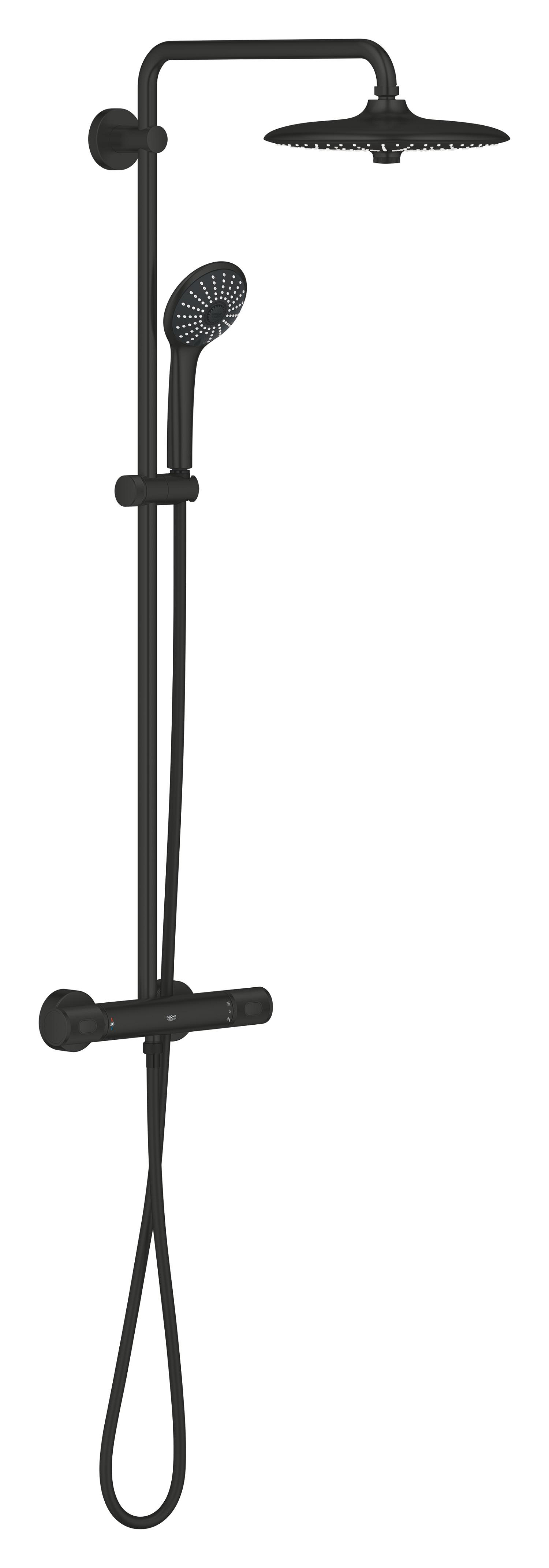 Sistem de dus Grohe 264032432, dus Vitalio Joy, tip incastrare aparent, pentru dus, termostat, negru [1]