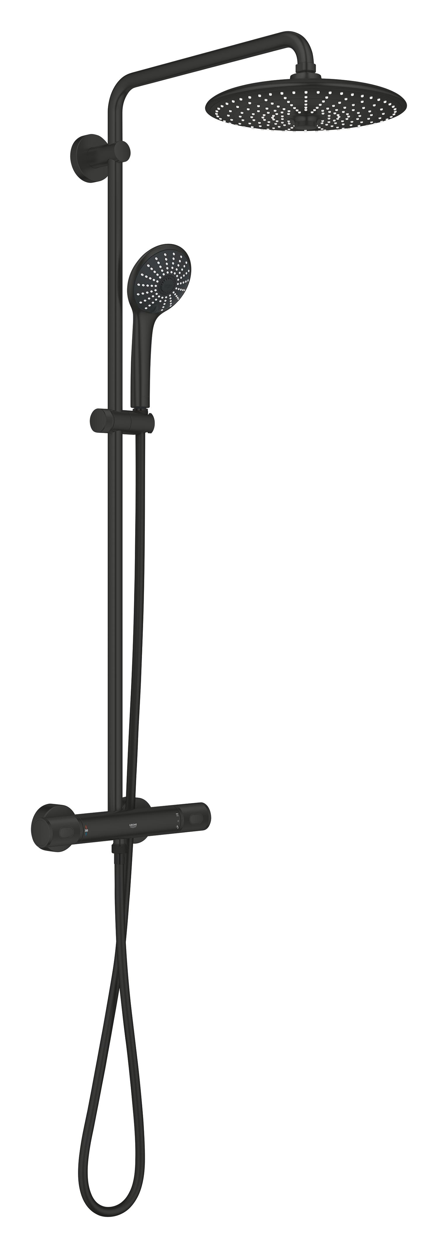 Sistem de dus Grohe 264032432, dus Vitalio Joy, tip incastrare aparent, pentru dus, termostat, negru [2]