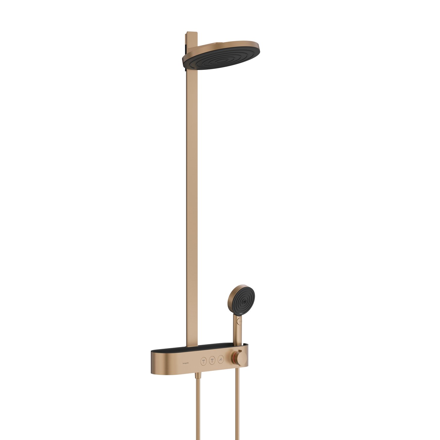 Hansgrohe Sistem dus hansgrohe pulsify s, aparent, termostat, 260 mm, 3 functii, mat, bronz, 24241140