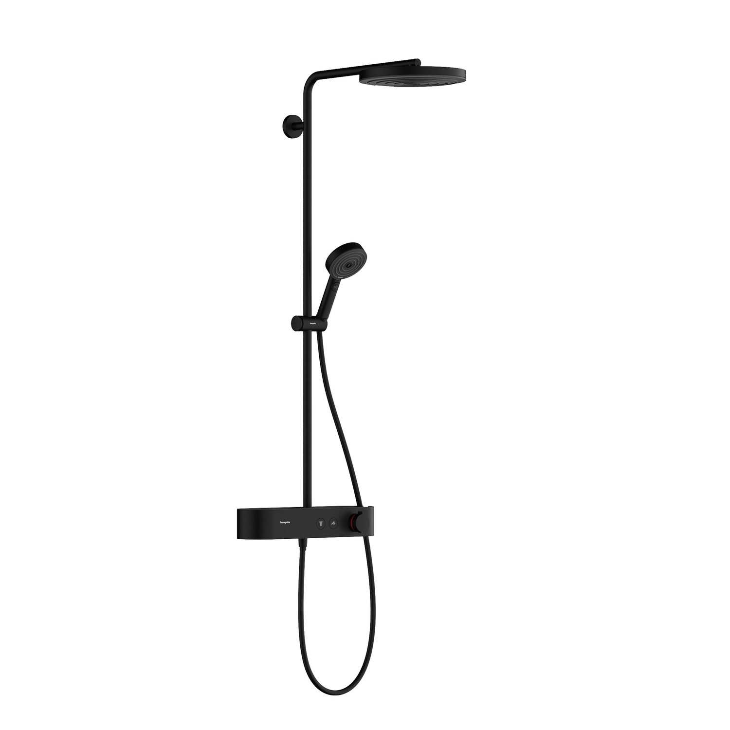 Hansgrohe Sistem dus hansgrohe pulsify s, aparent, termostat, 260 mm, 3 functii, mat, negru, 24220670