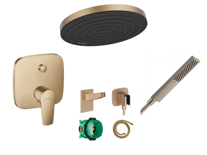 Hansgrohe Sistem dus hansgrohe talis e, incastrat, 260 mm, 1 functie, mat, bronz, 71745140-4st
