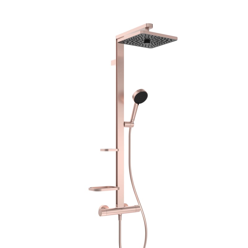 Ideal Standard Sistem dus ideal standard alu+,  aparent, 260 mm, 2 functii, mat, rose gold, be210ro