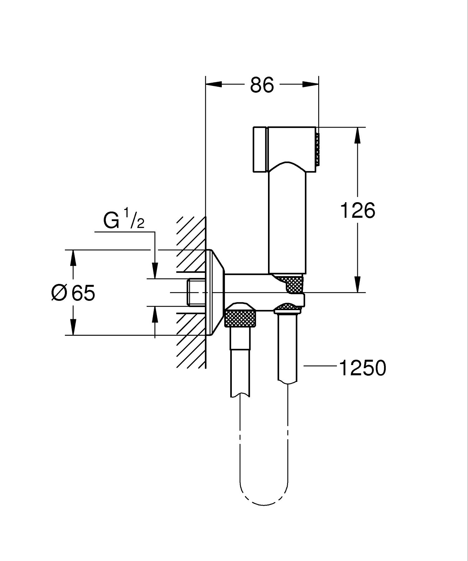 Sistem dus igienic Grohe 26841000, AQUA, tip comanda mixer monocomanda, tip comanda dus trigger, crom [1]