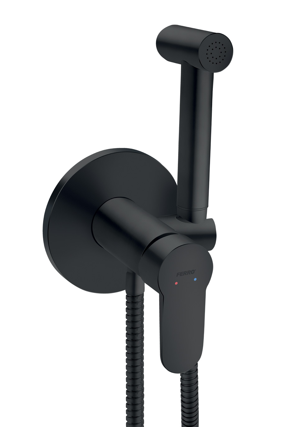 Novaservis Sistem dus igienic novaservis nostris, incastrat, cu mixare, set dus, 1 functie, mat, negru, bns66pbl
