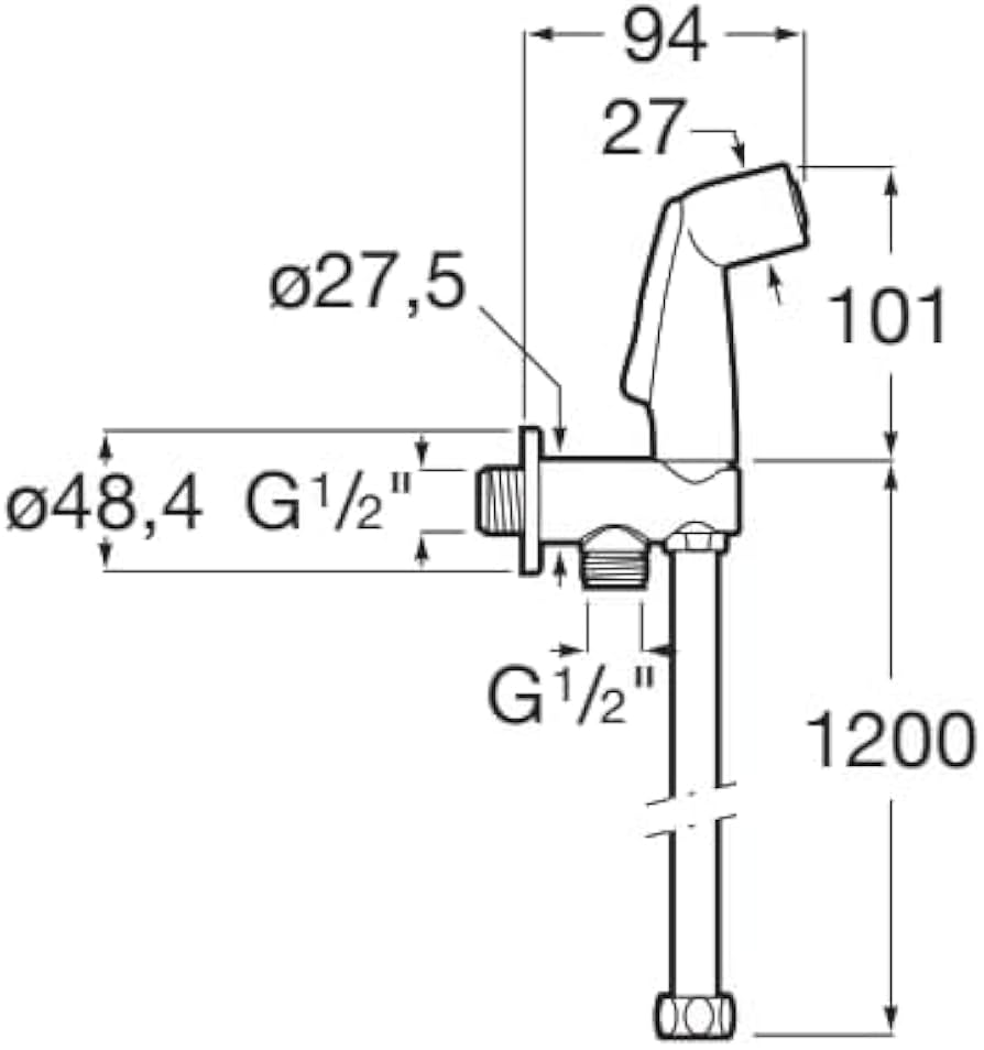 Sistem dus igienic Roca A5B9230C00, BE Fresh, tip comanda dus trigger, set inclus, valva cu inchidere, crom [1]